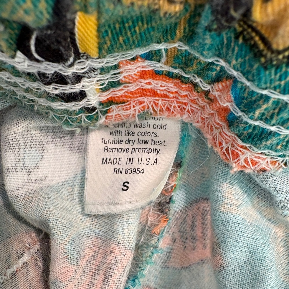 Unisex Vtg Chefwear Tropical Fish Print Baggy Pants Mens Small Made in USA 90s - Picture 4 of 12
